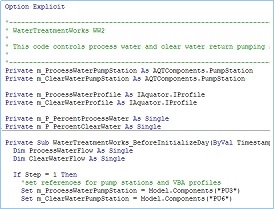 VBA code customizing a WW component